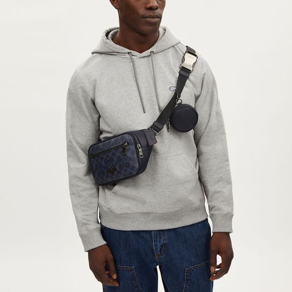 NWT Coach Outlet Elias Belt Bag In Signature Denim - Picture 4 of 5